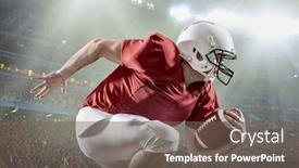  Presentation with football lights - Amazing slide set having american-football-sportsman-player backdrop and a gray colored foreground