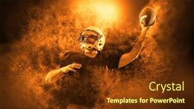  Presentation with football lights - Audience pleasing slide deck consisting of american-football-sportsman-player backdrop and a tawny brown colored foreground