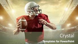  Presentation with american football - Audience pleasing presentation design consisting of american-football-sportsman-player backdrop and a gray colored foreground