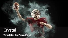  Presentation with american football - PPT theme enhanced with american-football-sportsman-player background and a dark gray colored foreground