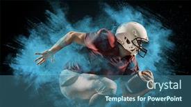  Presentation with football lights - Slide set featuring american-football-sportsman-player background and a ocean colored foreground