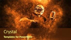  Presentation with american football - Amazing slide deck having american-football-sportsman-player backdrop and a tawny brown colored foreground