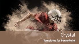  Presentation with american football - Slide set with american-football-sportsman-player background and a coral colored foreground