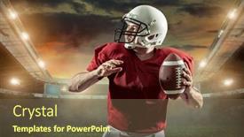  Presentation with football lights - Slide deck featuring american-football-sportsman-player background and a violet colored foreground