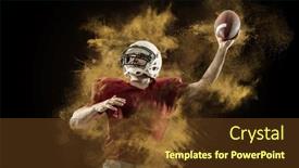  Presentation with american football - Cool new presentation theme with american-football-sportsman-player backdrop and a tawny brown colored foreground