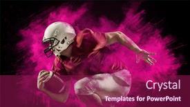  Presentation with american football - Beautiful slides featuring american-football-sportsman-player backdrop and a violet colored foreground