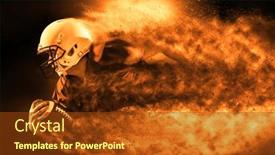  Presentation with football lights - Theme consisting of american-football-sportsman-player background and a tawny brown colored foreground