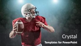  Presentation with american football - PPT theme having american-football-sportsman-player background and a dark gray colored foreground