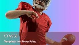  Presentation with american football - PPT theme consisting of american-football-sportsman-player background and a tawny brown colored foreground