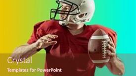  Presentation with american football - Presentation theme featuring american-football-sportsman-player background and a tawny brown colored foreground