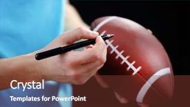  Presentation with american football - PPT layouts consisting of american football star signing autograph background and a tawny brown colored foreground