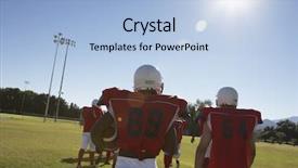  Presentation with american football - Colorful slides enhanced with american football team on field backdrop and a light blue colored foreground