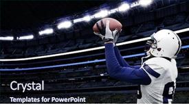  Presentation with american football - Audience pleasing slide set consisting of american football touchdown catch backdrop and a wine colored foreground
