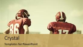  Presentation with american football - Amazing presentation theme having american football backdrop and a yellow colored foreground