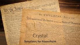  Presentation with declaration independence - Slide deck featuring american-founding-documents-the-constitution background and a coral colored foreground