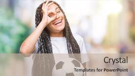  Presentation with eye african american models - Cool new slides with american girl holding soccer ball backdrop and a  colored foreground