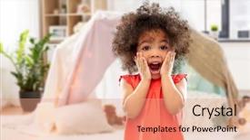  Presentation with teepee - Theme featuring american girl screaming over kids background and a coral colored foreground