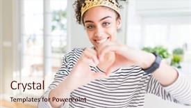  Presentation with african american girl power business - Amazing slide deck having american girl wearing golden queen backdrop and a lemonade colored foreground