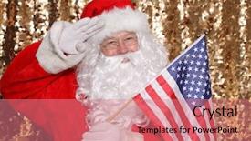  Presentation with american flag - PPT theme consisting of american gold sequin background christmas background and a coral colored foreground
