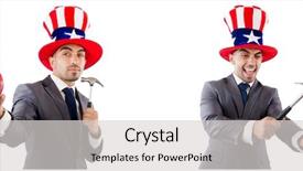  Presentation with country western american music - PPT theme having humman - man with american hat background and a light gray colored foreground