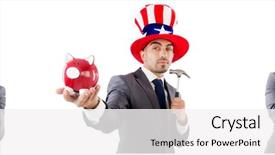  Presentation with american equality - Slide set having humman - man with american hat background and a white colored foreground