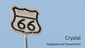  Presentation with route - Cool new PPT theme with american highway historic route backdrop and a light blue colored foreground