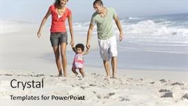  Presentation with family system - Audience pleasing presentation theme consisting of american holidays - family having fun on beach backdrop and a lemonade colored foreground