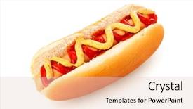  Presentation with ketchup - Slide deck consisting of american hot dog with ketchup background and a lemonade colored foreground