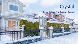  Presentation with snow - PPT theme having american house in winter snow background and a  colored foreground
