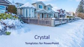  Presentation with veterans forces moving house american - Presentation design featuring american house in winter snow background and a  colored foreground