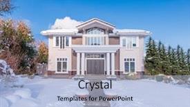  Presentation with veterans forces moving house american - PPT layouts featuring american house in winter snow background and a  colored foreground