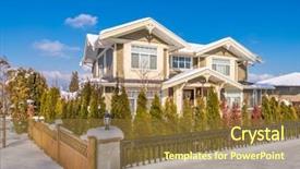  Presentation with american - Theme enhanced with american house in winter snow background and a  colored foreground