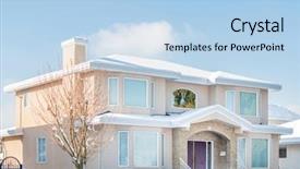 Presentation with snow - Amazing PPT layouts having american house in winter snow backdrop and a  colored foreground