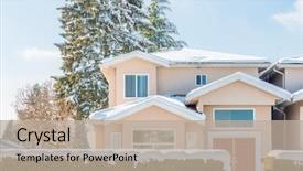  Presentation with snow - Slide deck consisting of american house in winter snow background and a  colored foreground