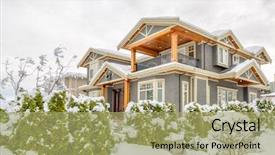  Presentation with veterans forces moving house american - Beautiful slide deck featuring american house in winter snow backdrop and a mint green colored foreground