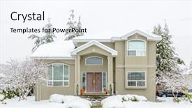  Presentation with veterans forces moving house american - Presentation theme with american house in winter snow background and a  colored foreground