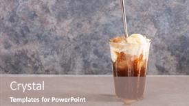  Presentation with soft drink - Slide set enhanced with american-ice-cream-float background and a coral colored foreground