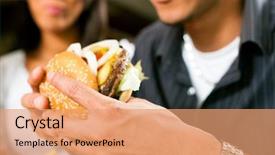  Presentation with hamburger - Audience pleasing slide deck consisting of american in a fast food backdrop and a coral colored foreground