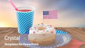  Presentation with independence day - Beautiful presentation design featuring american independence day celebration patriotism backdrop and a coral colored foreground