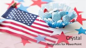  Presentation with independence day - Slide set enhanced with american independence day celebration patriotism background and a coral colored foreground