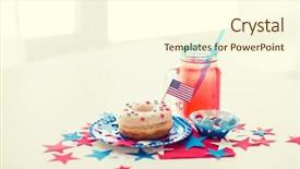  Presentation with tableware - Beautiful presentation design featuring american independence day celebration patriotism backdrop and a cream colored foreground