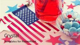  Presentation with independence day - Cool new theme with american independence day celebration patriotism backdrop and a coral colored foreground