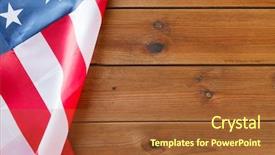  Presentation with nationalism - Beautiful presentation theme featuring american independence day patriotism and nationalism concept - close up of american flag on wooden boards backdrop and a red colored foreground