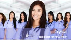  Presentation with nurses - Slides enhanced with american indian - large group of nurses together background and a teal colored foreground