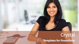  Presentation with american indian - Presentation design featuring american indian - lovely young businesswoman sitting background and a red colored foreground