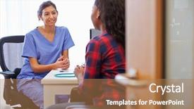  Presentation with doctor and patient medical consultation - Presentation design featuring american indian - patient having consultation with female background and a coral colored foreground