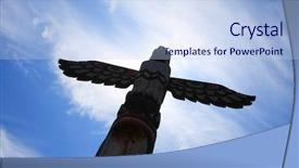  Presentation with american indian - Colorful PPT layouts enhanced with american indian - totem pole silhouette backdrop and a light blue colored foreground