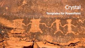  Presentation with nevada - PPT theme featuring ancient petroglyphs in the valley background and a coral colored foreground