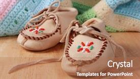  Presentation with native american - Beautiful presentation theme featuring native american design - baby moccasins backdrop and a coral colored foreground