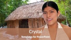  Presentation with mayan - Theme having mayan woman portrait in native background and a coral colored foreground